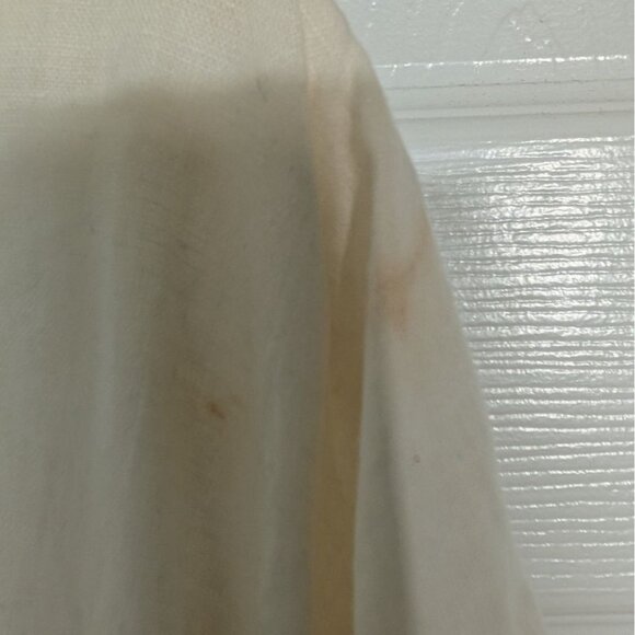 CP Shades Linen Cotton Shirt Womens Size Large White Button Front Short Sleeve - Picture 10 of 13